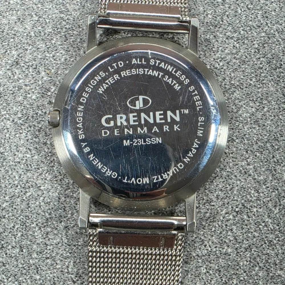 Grenen Denmark M-23LSSN Watch Womens Silver Blue‎ Fair Slim Mesh Band